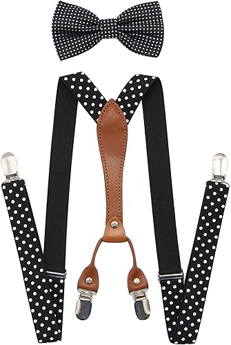JAIFEI Conjunto de tirantes y corbatín tirantes elásticos para hombre corbatín para bodas eventos formales