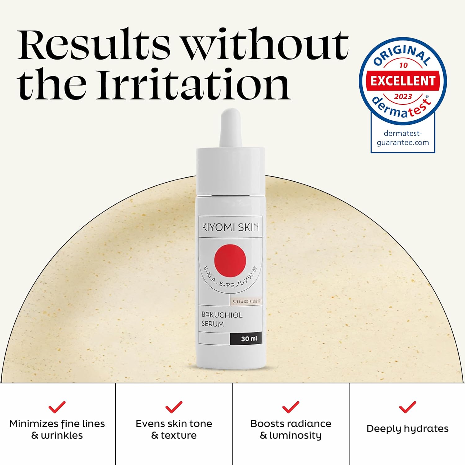 Bakuchiol Face Serum - Gentle Retinol Alternative with 5-ALA, Niacinamide - Anti-Aging Formula for Fine Lines, Wrinkles, Even Skin Tone - Vegan Facial Serum for All Skin Types - 1 Fl Oz - Image 4