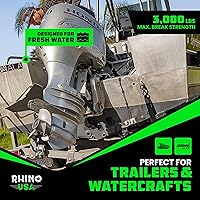 Vista 7 de Rhino USA - Correas de amarre retráctiles, máxima resistencia a la rotura de 3000 libras, resistente, 2 x 43 pulgadas, amarre de remolque marino