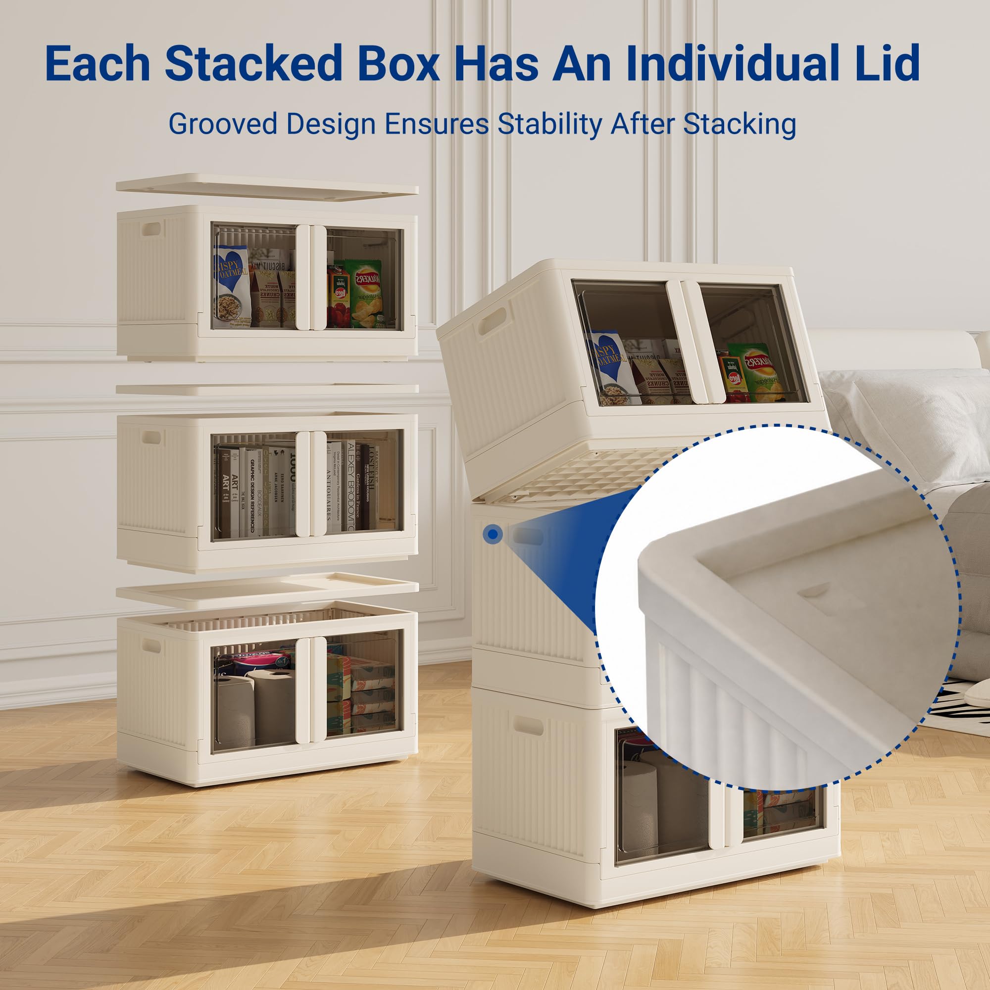 Amazon.com: FLEXIMOUNTS 228 QT Stackable Plastic Storage Bins With