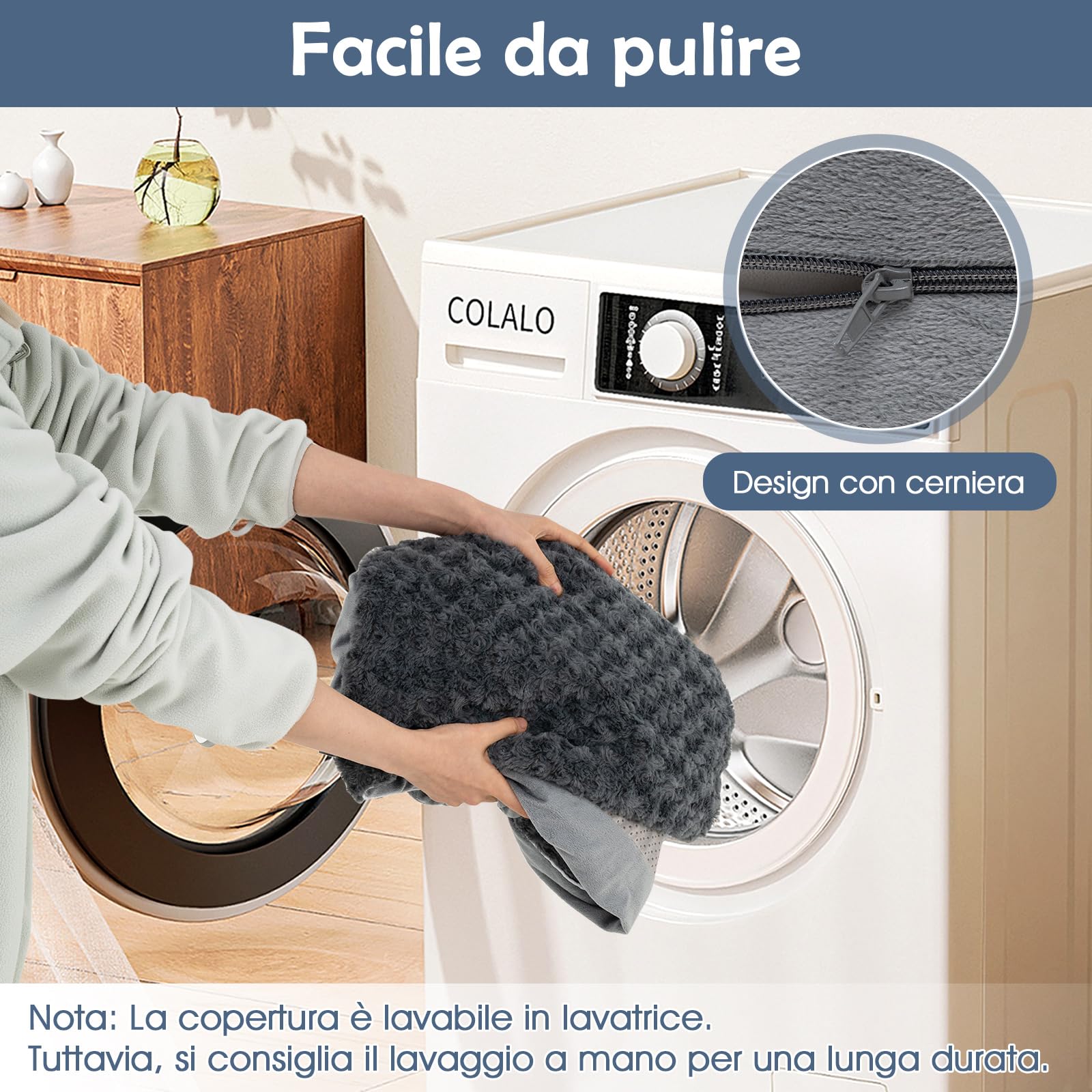 COSTWAY Cuccia Cane Interno in Schiuma, Brandina per Cani con Cuscino, Copertura Rimovibile e Tessuto Interno Impermeabile, Lettino per Animali Domestici, Grigio (122 x 89 x 18 cm)