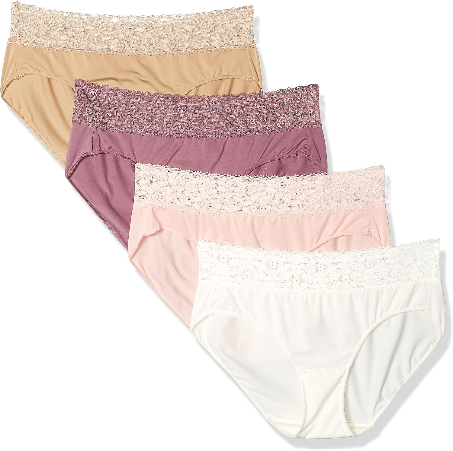 Hanes Women's Invisible Lace Waist Hipster Panties 4 Pack