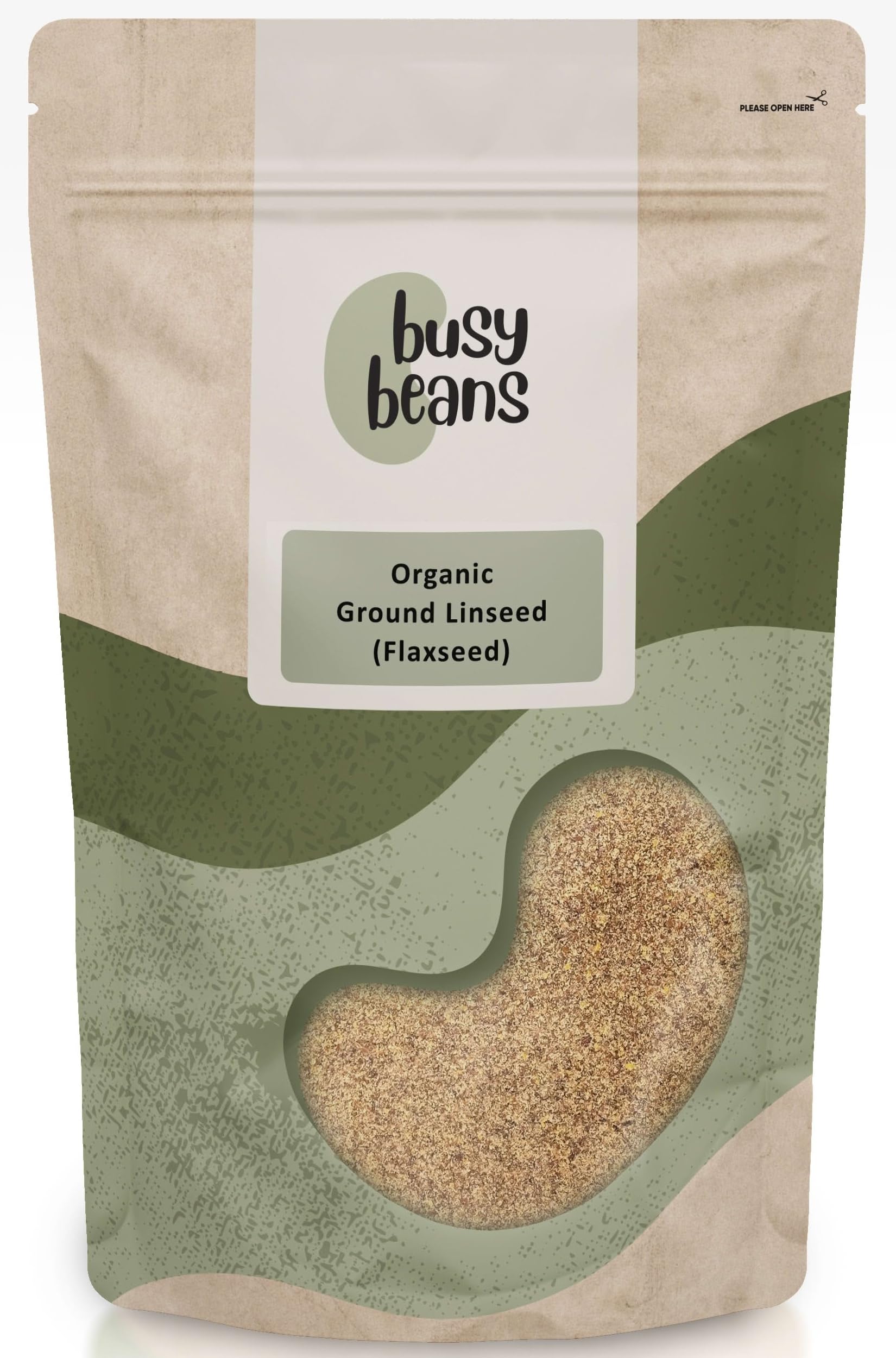Organic Ground Linseed (Milled Flaxseed) - Certified Organic - by Busy Beans Organic (1kg)Soil AssociationSoil AssociationSoil Association