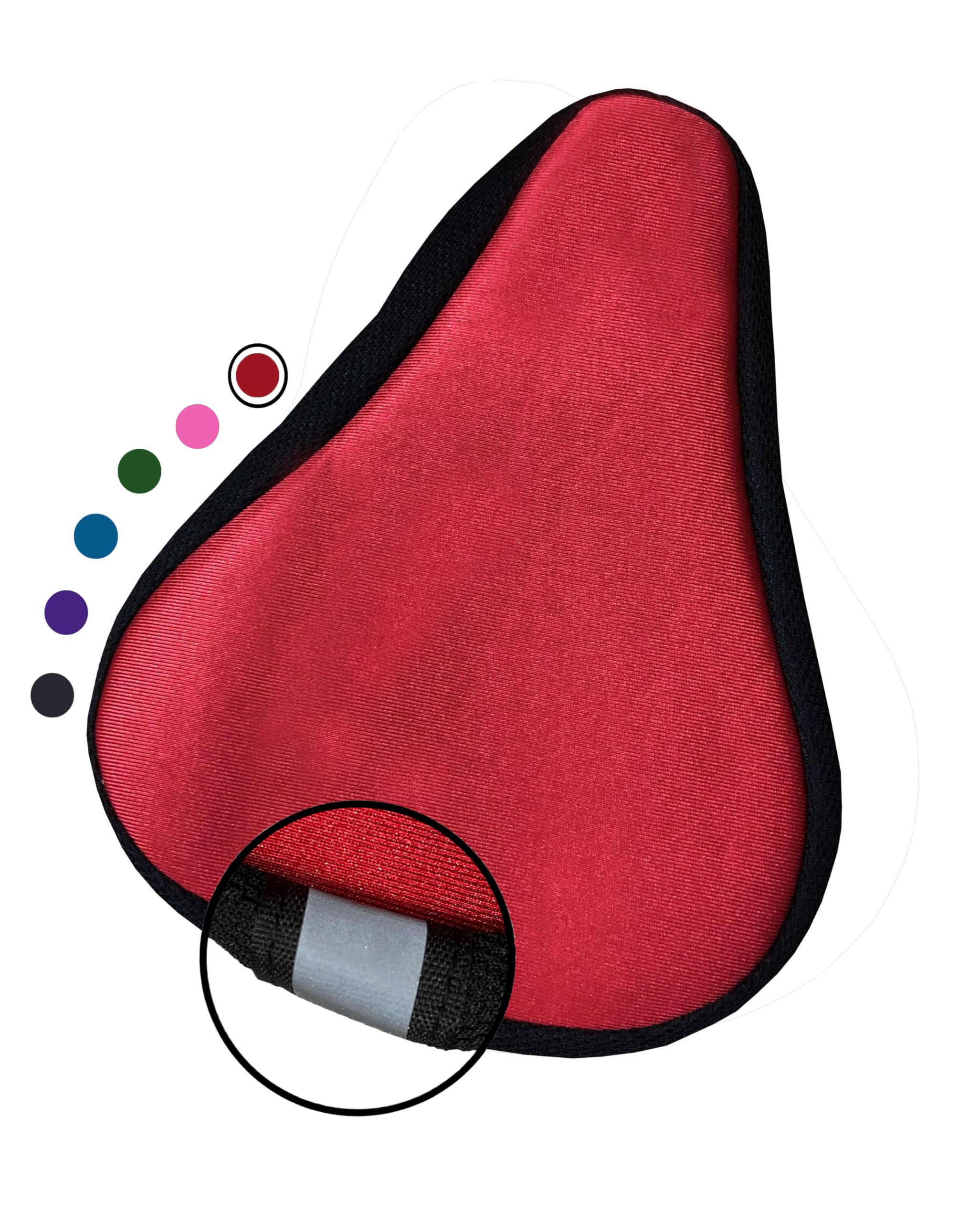 Funda de cojín de gel para asiento de bicicleta para niños, 8 x 5 pulgadas, funda de asiento de bicicleta infantil de primera calidad, cómoda, almohadilla de sillín de bicicleta pequeña (rojo)