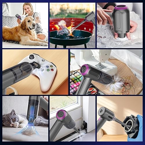 Miniatura 8 de Hayousui Mini aspiradora de 7000 Pa aspiradora de mano y electrónica plumero y bomba de mano con teclado inalámbrico Vac soplador de aire comprimido