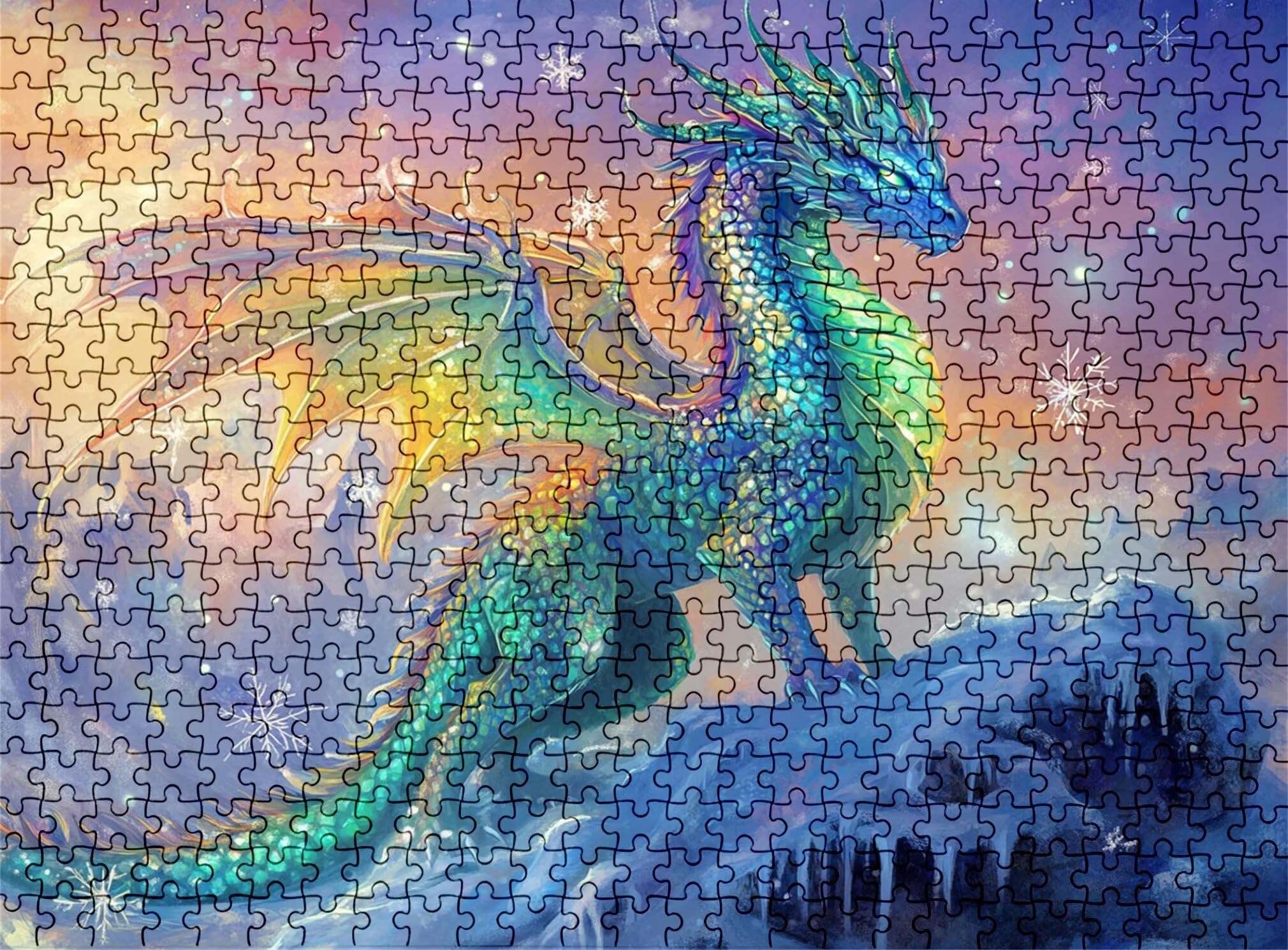 Puzzle 6000 elementów, drewniane puzzle dla dorosłych marzenie smoki Impossible klasyczne puzzle Jigsaw Puzzle 179,5 x 105,5 cm, gra rodzinna, puzzle redukujące stres, gra myśląca, dekoracja domu w0