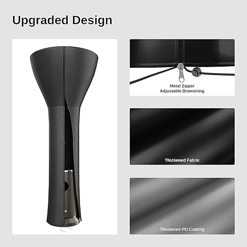 Miniatura 10 de EAST OAK Cubierta de calentador de patio como accesorio para calentador de patio al aire libre, tela Oxford 300D, cremallera, impermeable, a prueba