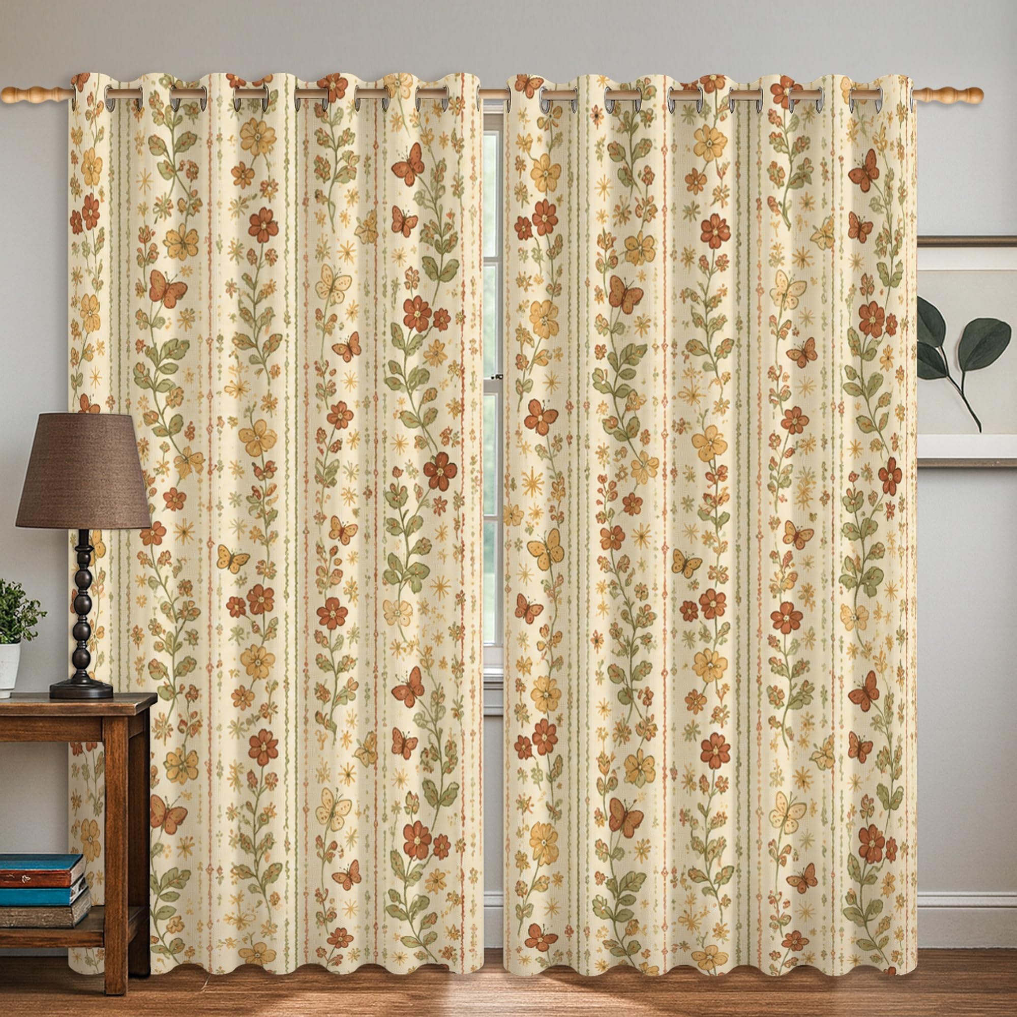 Rideaux occultants motif papillon pour une ambiance de printemps dans la chambre