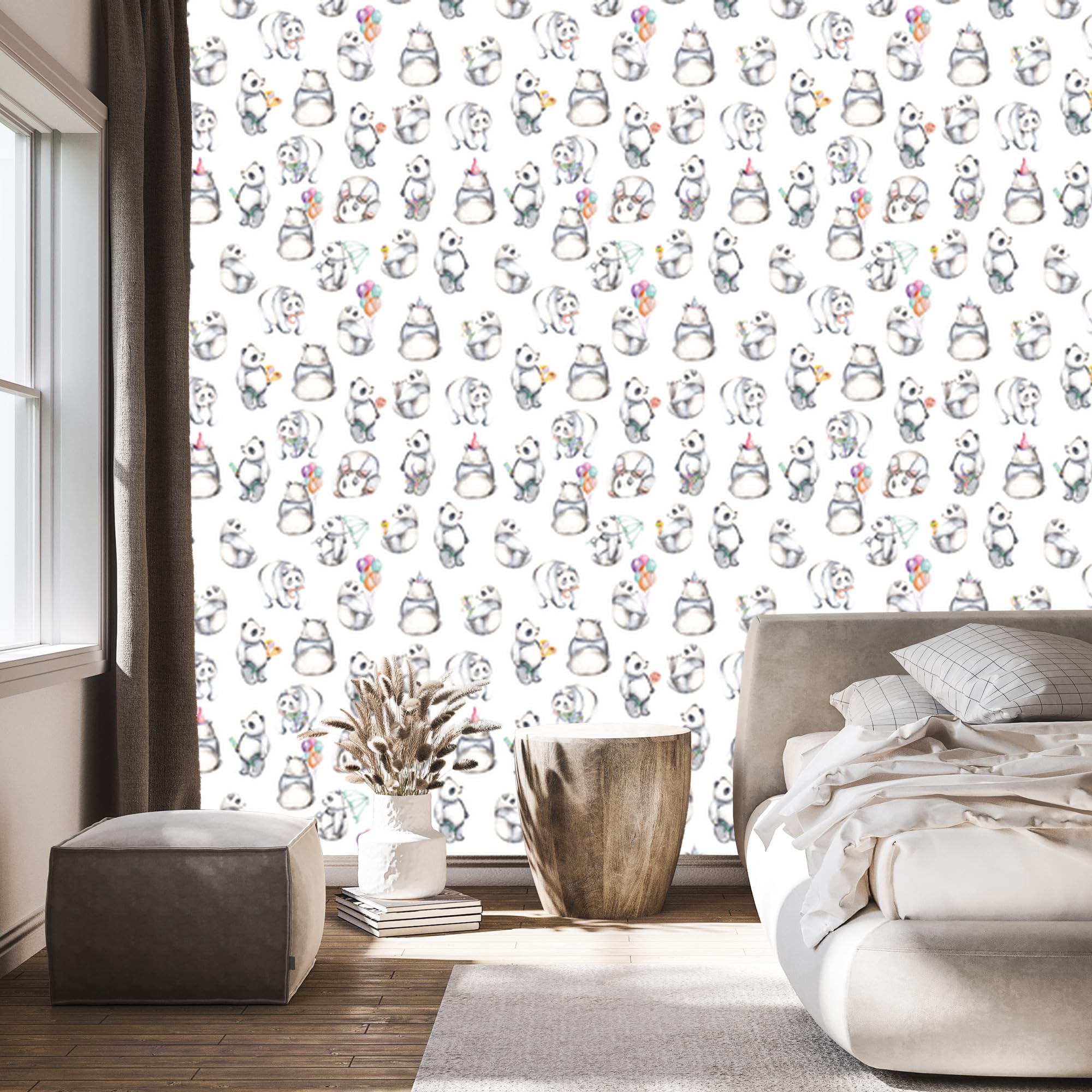 Vliestapete Glückliche Pandas 50 x 1000 cm