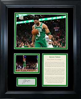 Framed Jayson Tatum NBA Record 51 Points in a Game 7 Facsimile Laser Engraved Signature Auto Boston Celtics Basketball 11"x14" Photo Sig Collage