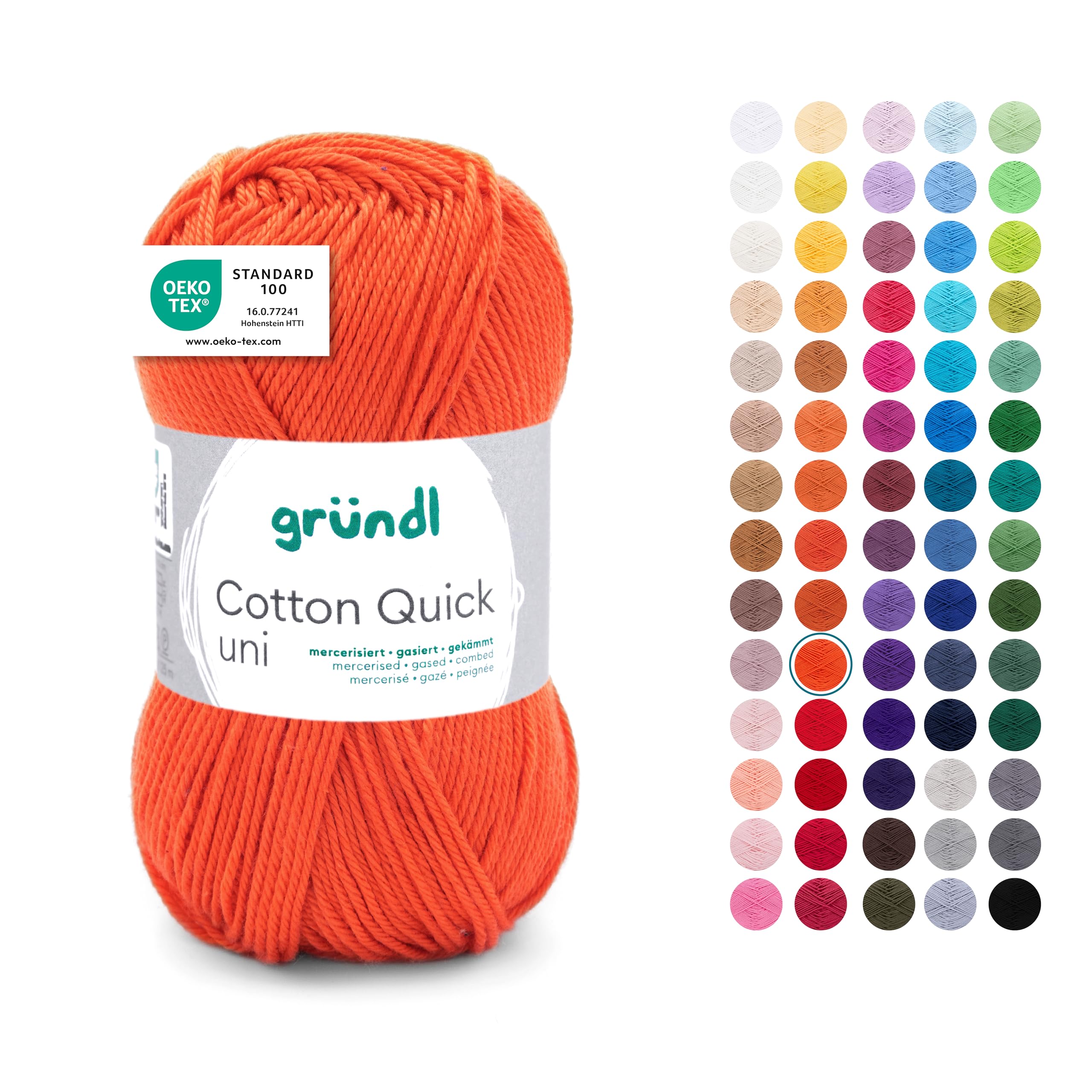 Gründl Wool Cotton Quick Plain Crochet Yarn 1 Ball 50 g Signal Red