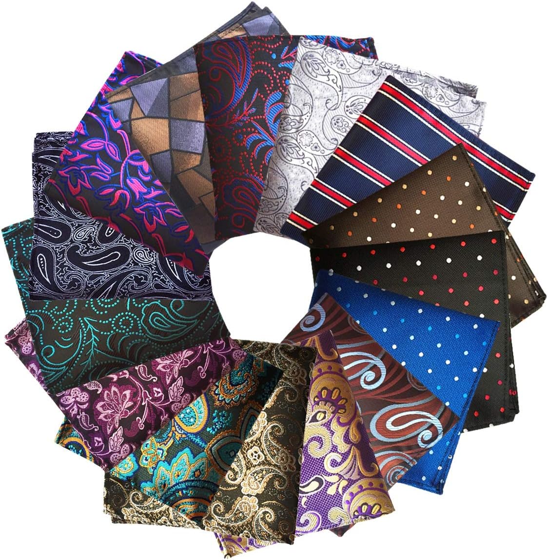 15 Pcs Pocket Squares sets for Man Suit, Assorted Colors Men Suit Pocket Square Handkerchiefs Wedding Party Gift