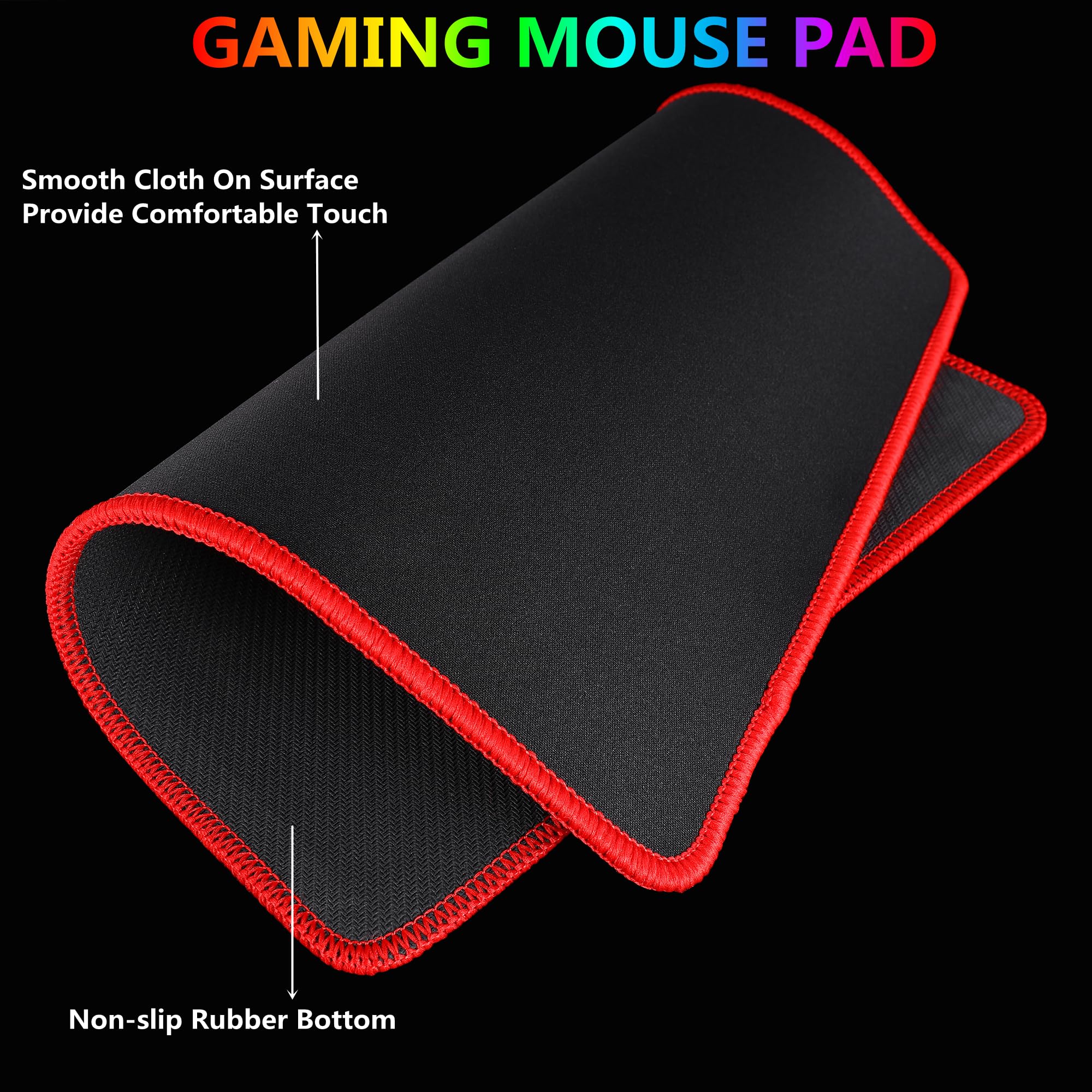 Teclado RGB para juegos y ratón colorido combinado, USB con cable LED retroiluminado ratón y teclado para ordenador portátil PC juegos y trabajo, brillo de letras, sensación mecánica