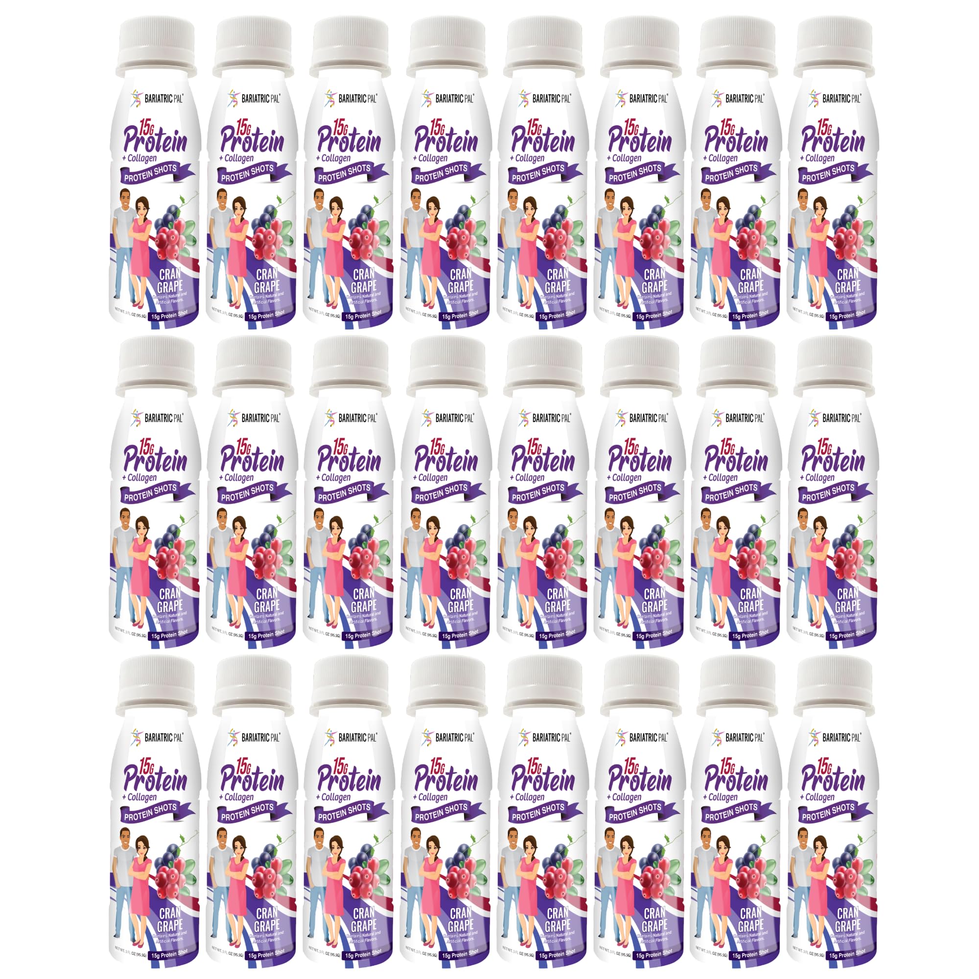 BariatricPalReady-To-Drink 15g Whey Protein & Collagen Shots - Cran Grape (24 Bottles)
