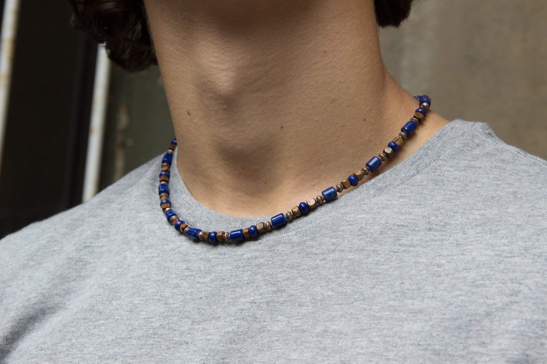 Collier en lapis lazuli pour hommes et femmes CHNA06-19