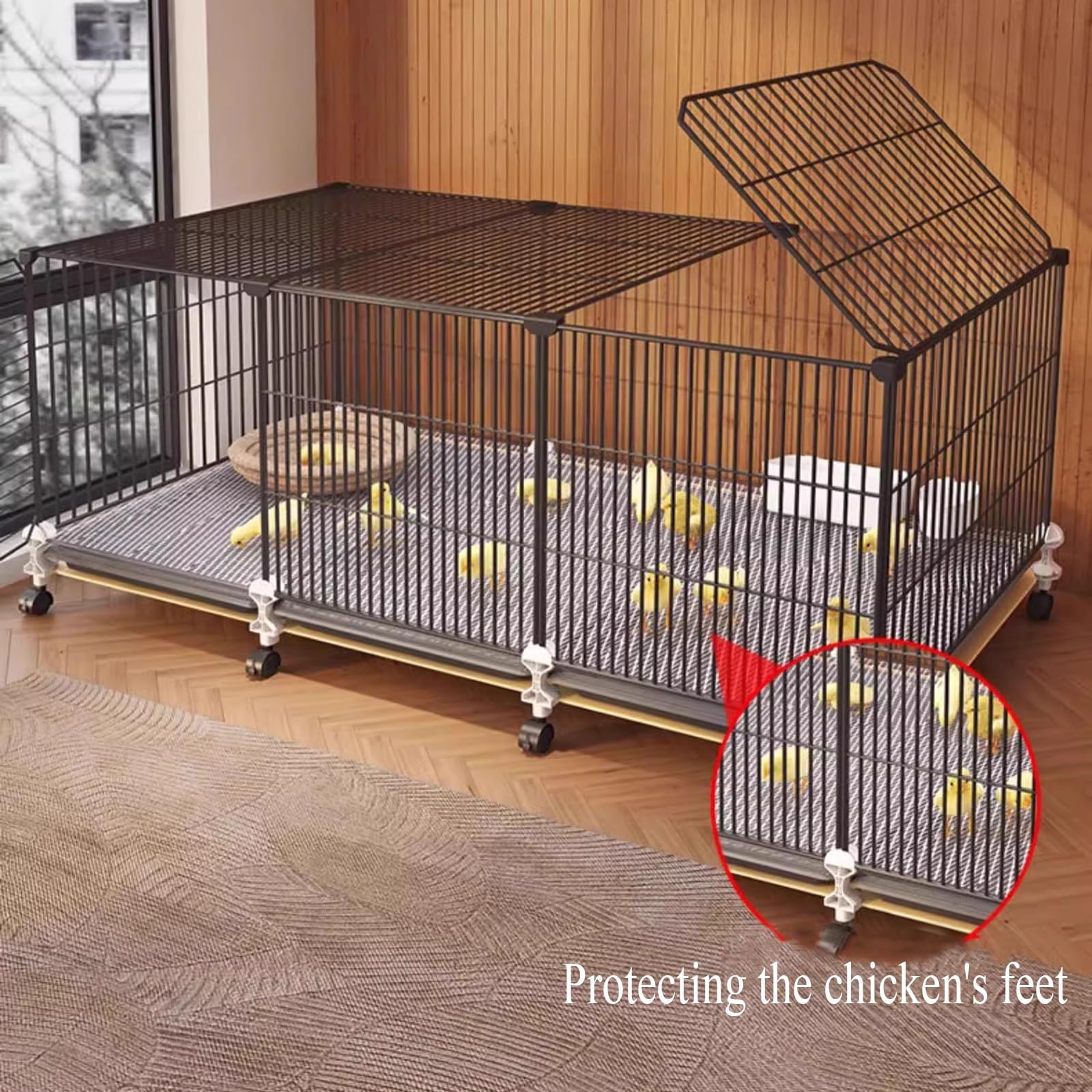 Jaula Gallinero para Exterior 10 Gallinas Amplio Espacio, Gallinero Exterior Grande Metalico Sólido y Robusto, Fácil de Limpiar y Montar(105 * 35 * 47cm)