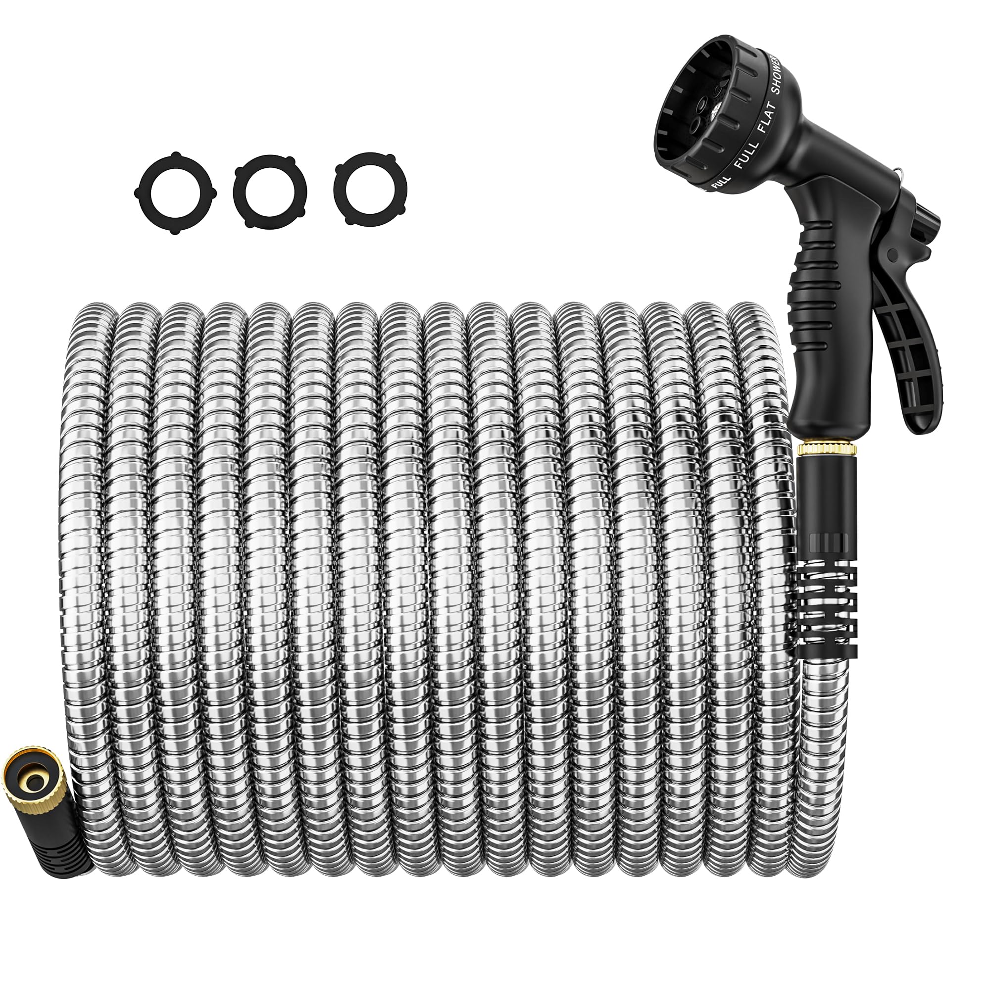 TUBO Da GIARDINO In Acciaio Inox 7,6m Con 2 Ugelli – Flessibile E Antiattorcigliamento
