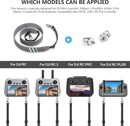 Miniatura 6 de STARTRC Correa de cuello con cordón para control remoto RC 2 Pro para DJI Mini 4 Pro, mini 4KAir 3Mini 3Mini 3 ProMavic 3 Pro accesorios de control