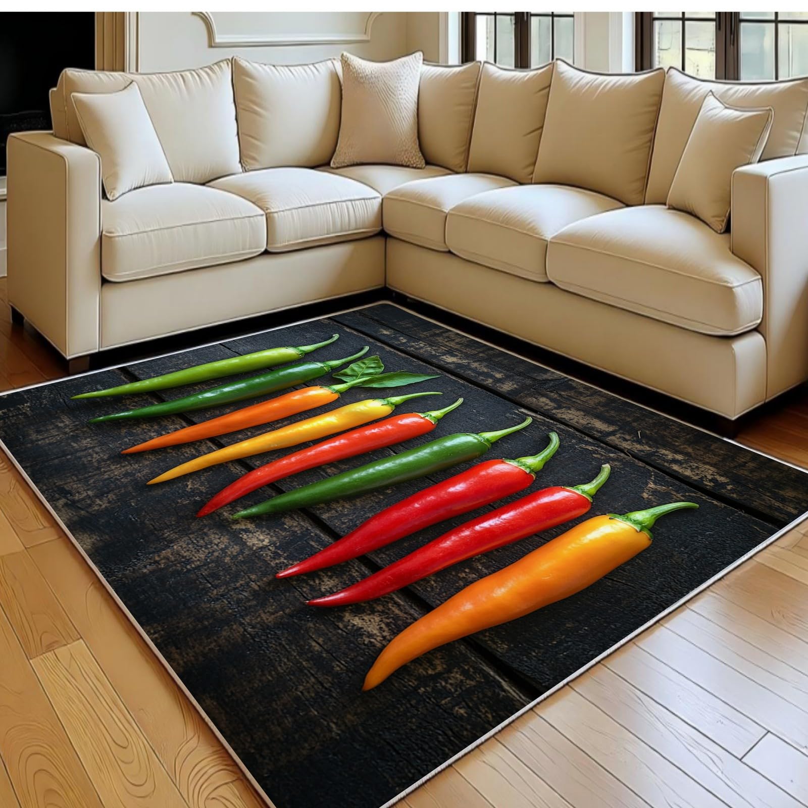 Tapis antidérapant lavable pour éviter les chutes : tapis doux légumes 60x90