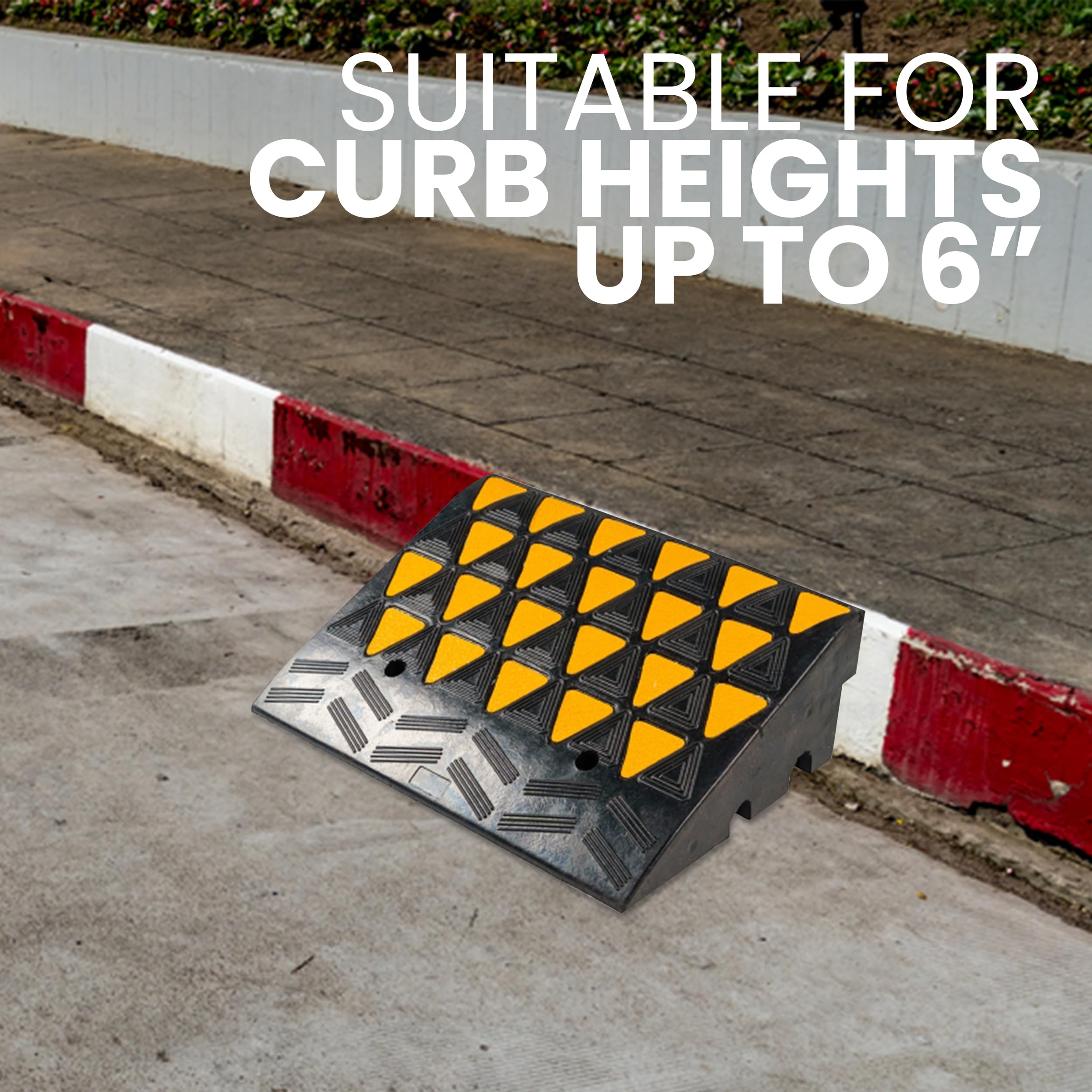 Portable Wheelchair Access Ramp 15-Ton Heavy Duty Rubber Curb Ramp - 6 ...