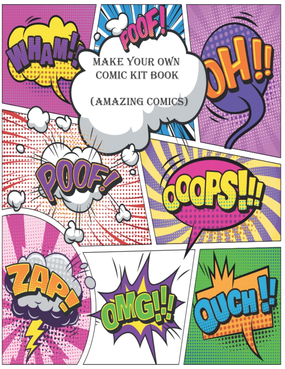 Make Your Own Comic Kit Book (Amazing Comics): Graphic Novel Book for Adults & Kids – Make Your Own Comic Book, Incredible Templates for Drawing, Sketching and Storyboarding, 8.5"x11" 150 pages