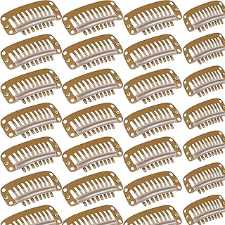 WILLBOND 30 Pieces 32 mm 9-teeth Hair Extension Clips Hair Extension Wigs Snap Clips