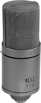 MXL 770 Condenser Microphone for Podcasting, Singing, Home Studio Recording, Gaming & Streaming | XLR | Large Diaphragm | Cardiod (Gray)