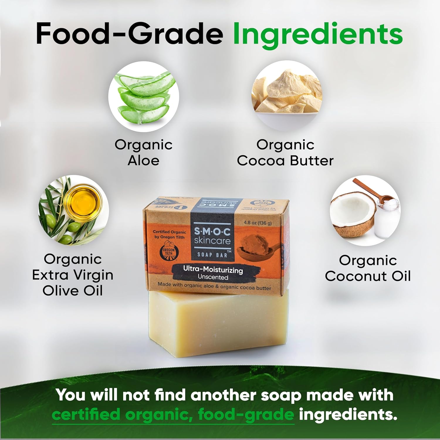 Certified Organic Ultra Moisturizing Soaps 3-Pack — for Eczema & Dry, Itchy, Sensitive Skin — Organic, Food-Grade Ingredients — Extra Virgin Olive Oil Soap Bars for Face, Hands & Body (3)