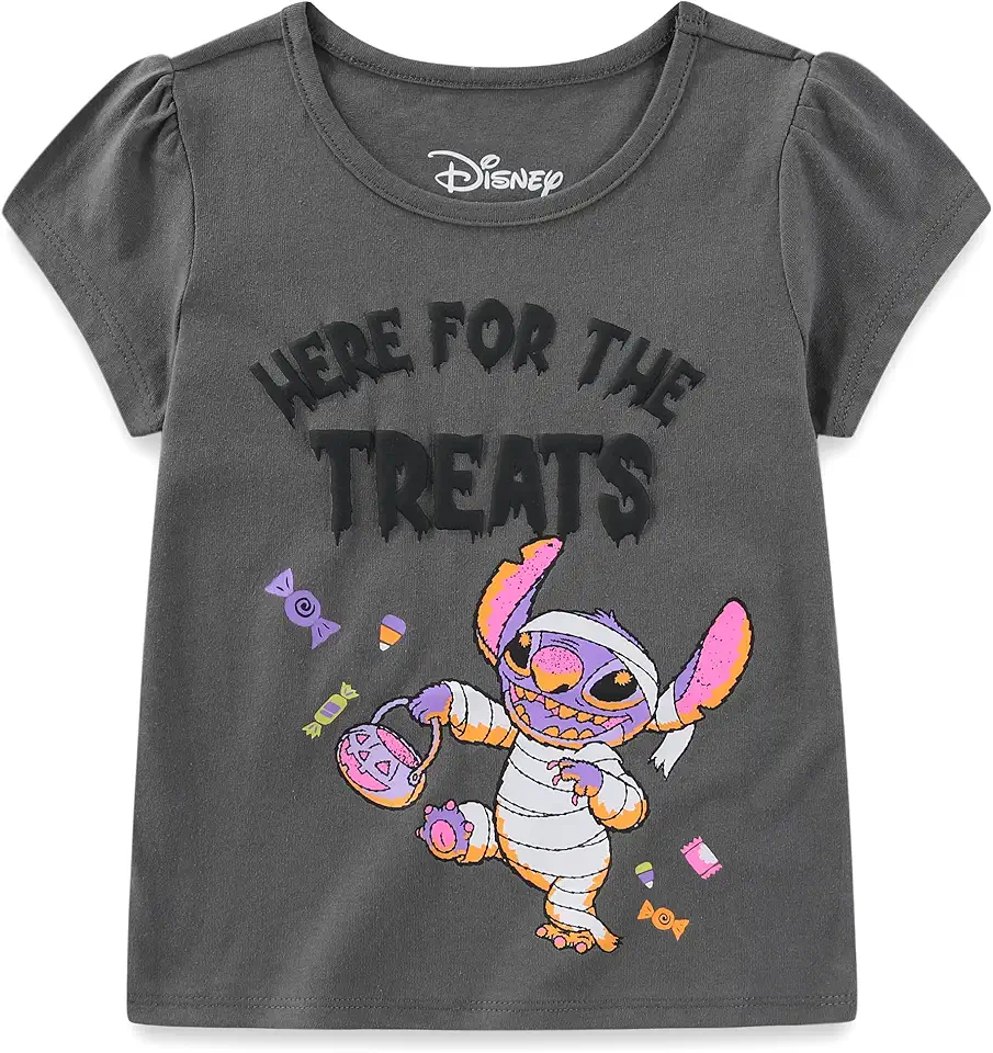 Disney Lilo & Stitch Girls Halloween Short Sleeve T-Shirt for Big Kids
