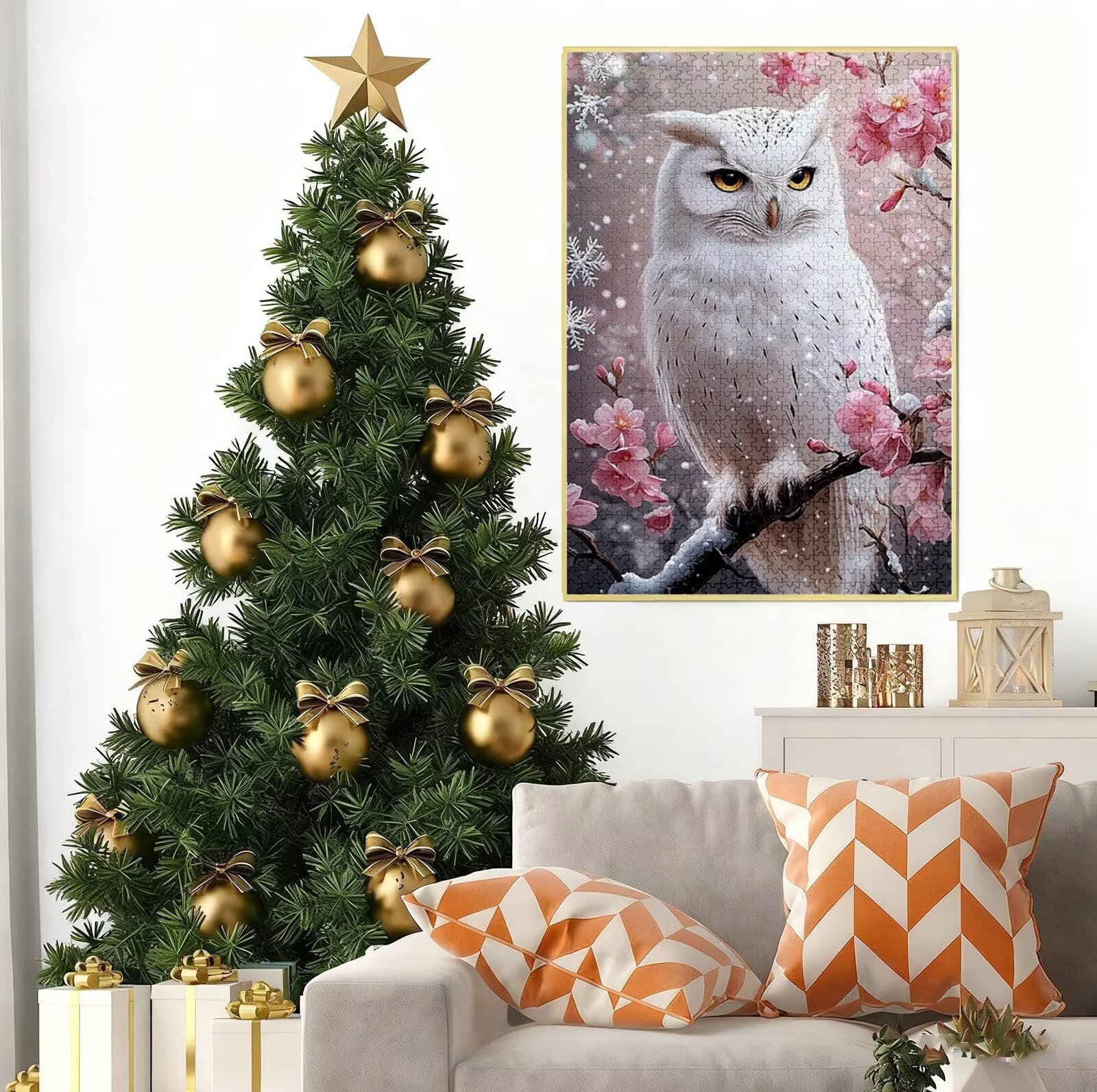 Puzzle 3000 Pezzi per Adulti, Puzzle Fiore in Legno per Adulti, Puzzles Gufo Impegnativi, Giochi Educativo per Famiglie, Rompecapo con Scatola per Decorazioni Casa, Donna Regalo di Natale B-8583