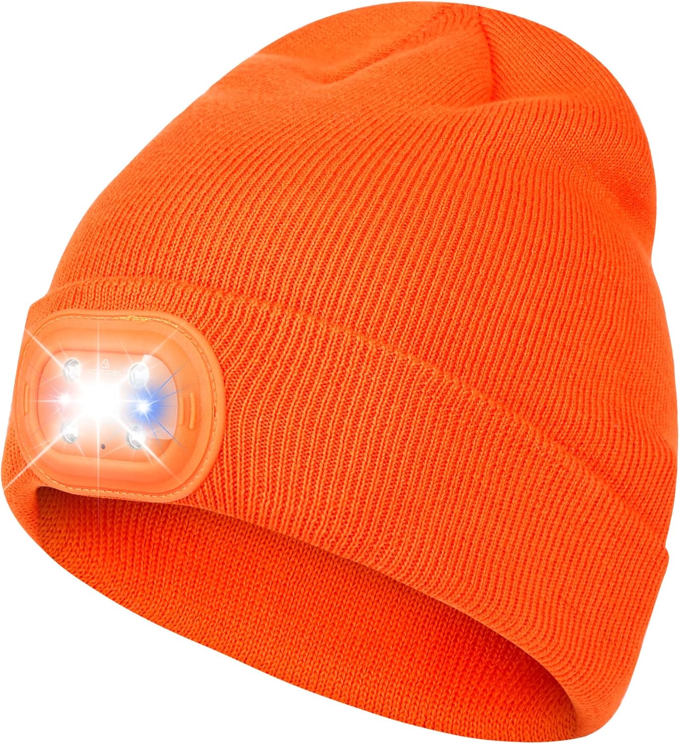 Beanie with The Light, Unisex USB Rechargeable Headlamp Winter Knitted Cap for Men Dad Husband