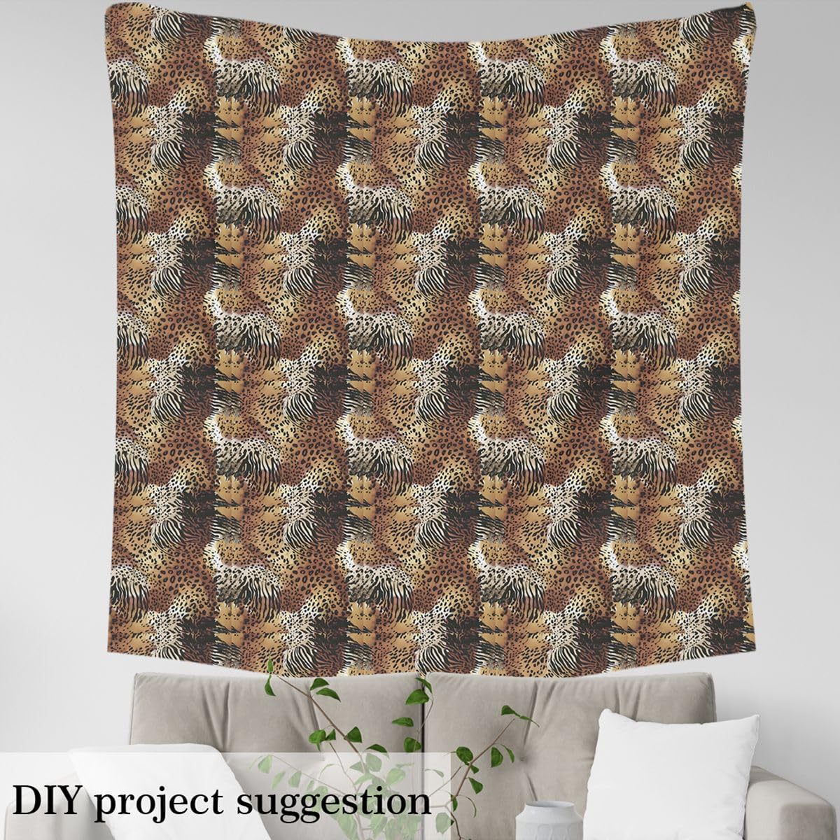 Erosebridal Cheetah Flannel Fabric by The Yard Soft Leopard Print Fabric Abstract Wildlife Skin Pattern Upholstery Fabric African Leopard Theme Brown Not Stretchy Decor Fabrics, 5 Yards