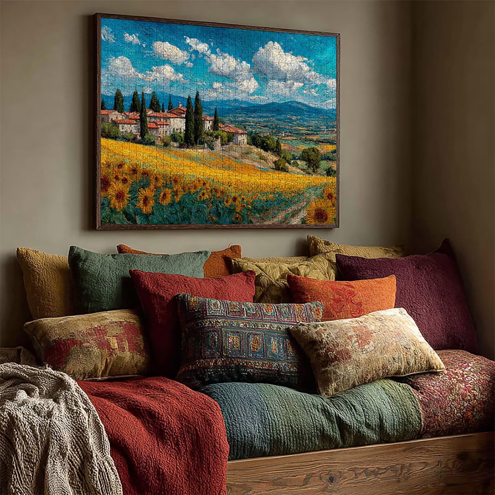 Puzzle Arte con Scatola Paesaggio, Campo Puzzle Legno 6000 Pezzi Adulti 179x105cm, Attività di Intrattenimento ad Alta Difficoltà, DIY Classici Gioco, Jigsaw Per Tutta La Famiglia, Regalo, 8-6049