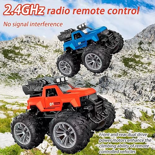 Miniatura 3 de Remote Control Car RC Racing Cars 2.4Ghz LED Light Kids Toys 4WD Off Road RC Stunt Car,70+ Mins Playtime, All Terrain Rock Crawler, Toy Vehicle for