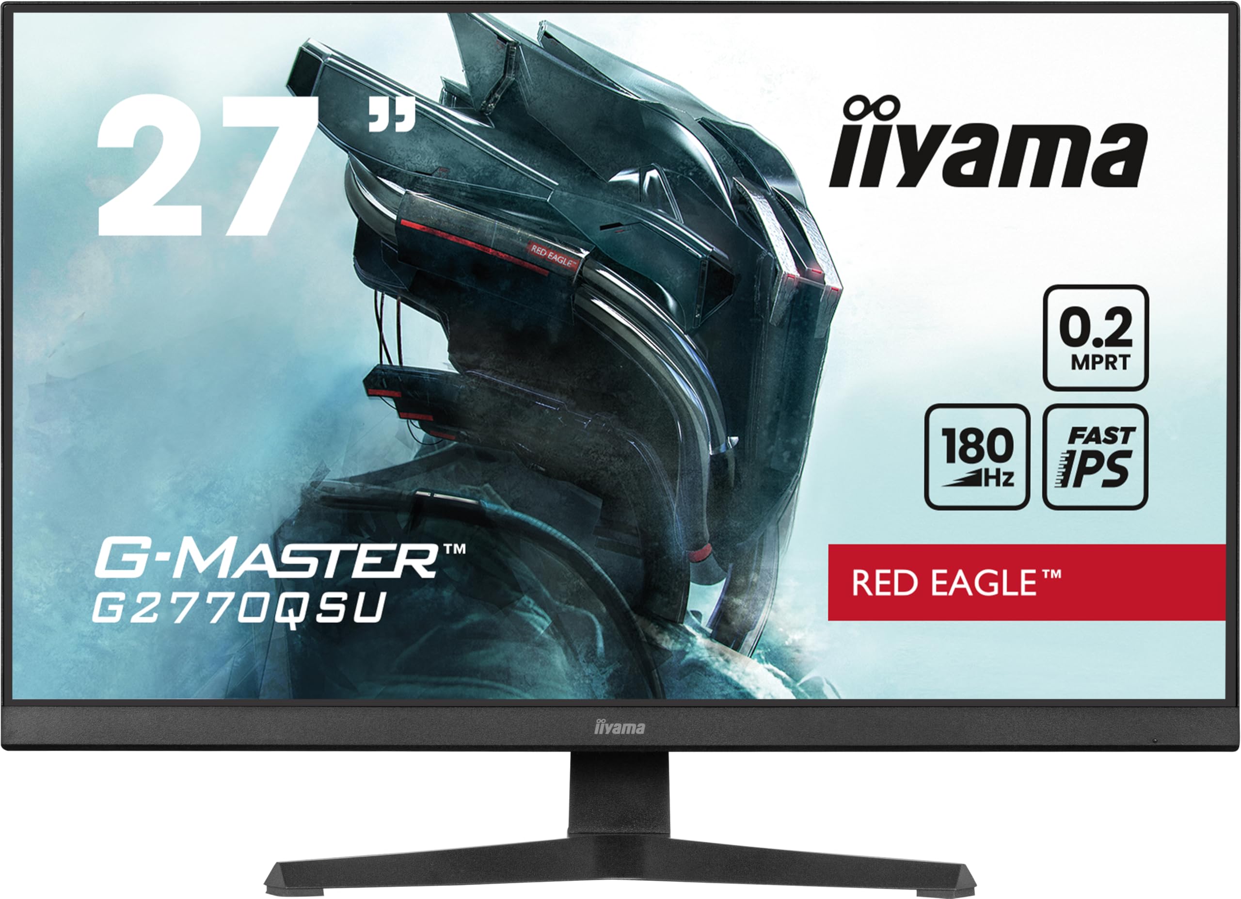 Ecran IIYAMA 27'' G-Master 0.2ms Red Eagle Fast IPS 2560x1440 180Hz 400 CD/m² HDMI DisplayPort 4xUSB (3.2) HPs 2x2W FreeSync Black Tuner G2770QSU-B6