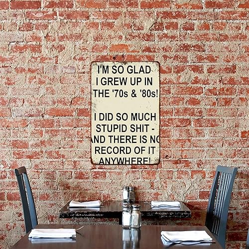 Miniatura 7 de Tin Sign, 70s And 80s Nostalgia, Funny Quote Metal Aluminum Tin Signs Wall Decor 8 X 12 Inch for Living Room Kitchen Farm Bedroom Bathroom Decor