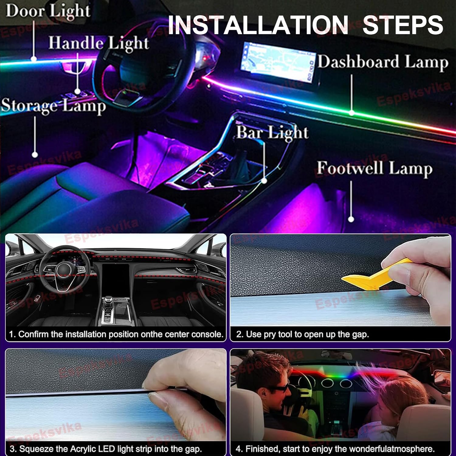 20 in 1 LED Car Extend Dreamcolor Starry Sky Ambient Lighting Kits for Porsche Panamera 2010-2016, Interior Car Neon Lights Accessories Atmosphere Sound Music Sync Button Wireless APP AI Voice Control