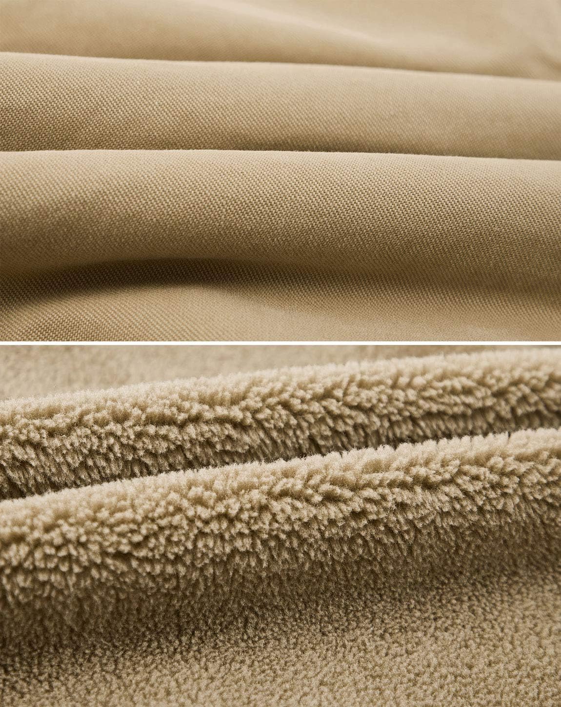 HOW'ON Men's Plus Cotton Warm Fur Collar Casual Button Military Cargo Jacket Outwear Parka Winter Quilted Coat - Image 7