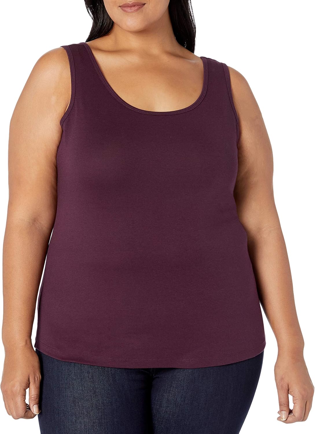 Amazon Essentials Women's Tank Top (Available in Plus Size), Multipacks 1 Burgundy 1X