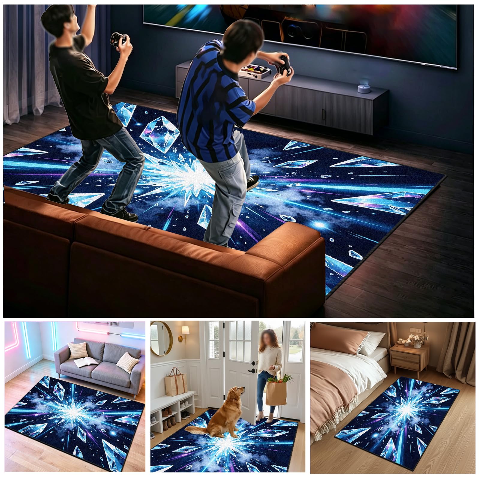 Tapis de Sol Esports 3D Tapis de Chambre de Salon de Jeu 60 x 120 cm