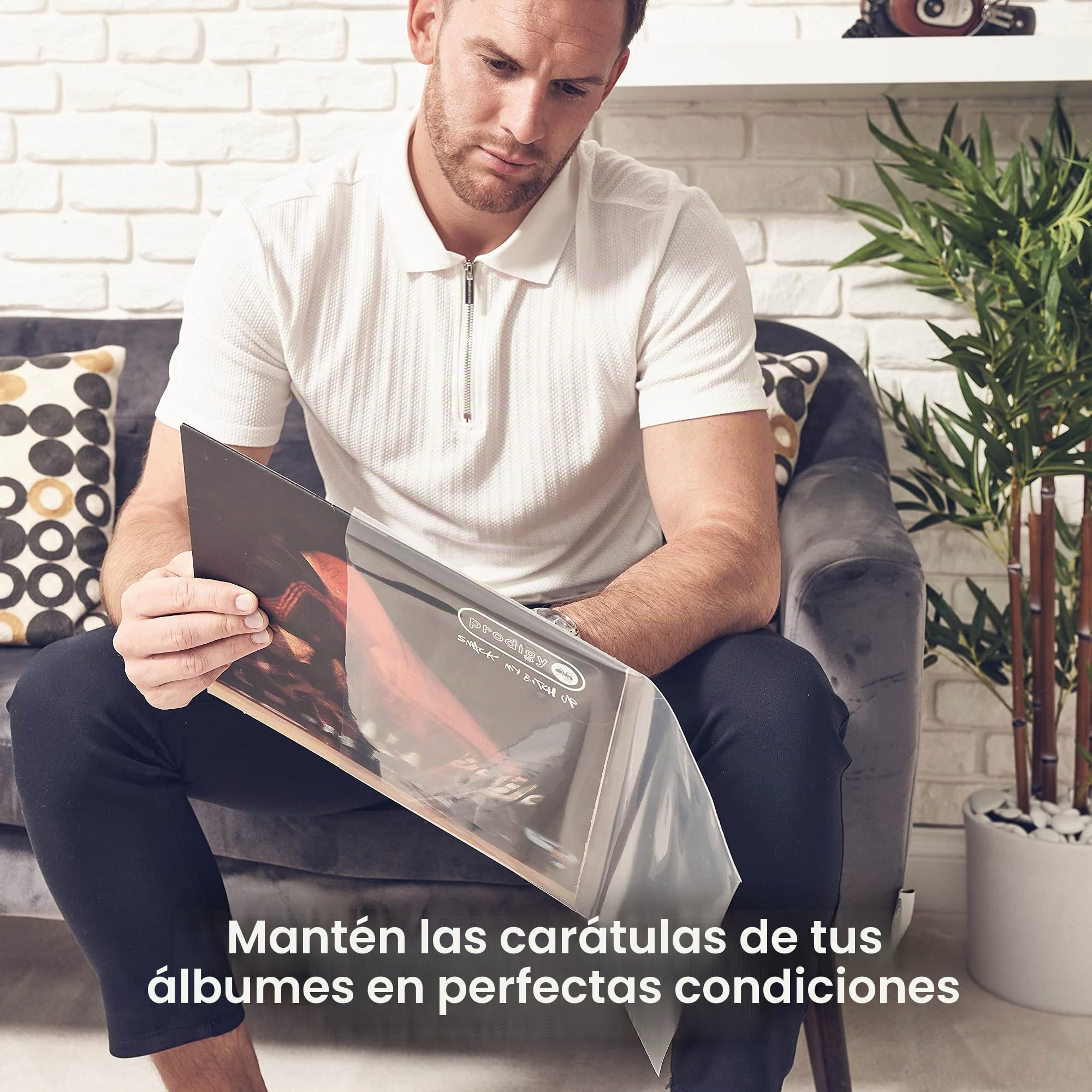 Fundas exteriores de vinilo de 30,5 cm, transparentes, resistentes a las arrugas y duraderas, no se decoloran, compatible con la mayoría de discos de vinilo y doble, Claro, Moderno