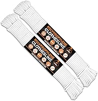 Vista 1 de Tendedero de plástico – Línea de ropa de plástico de 100 pies – Blanco resistente a la intemperie al aire libre – Cable sintético para colgar