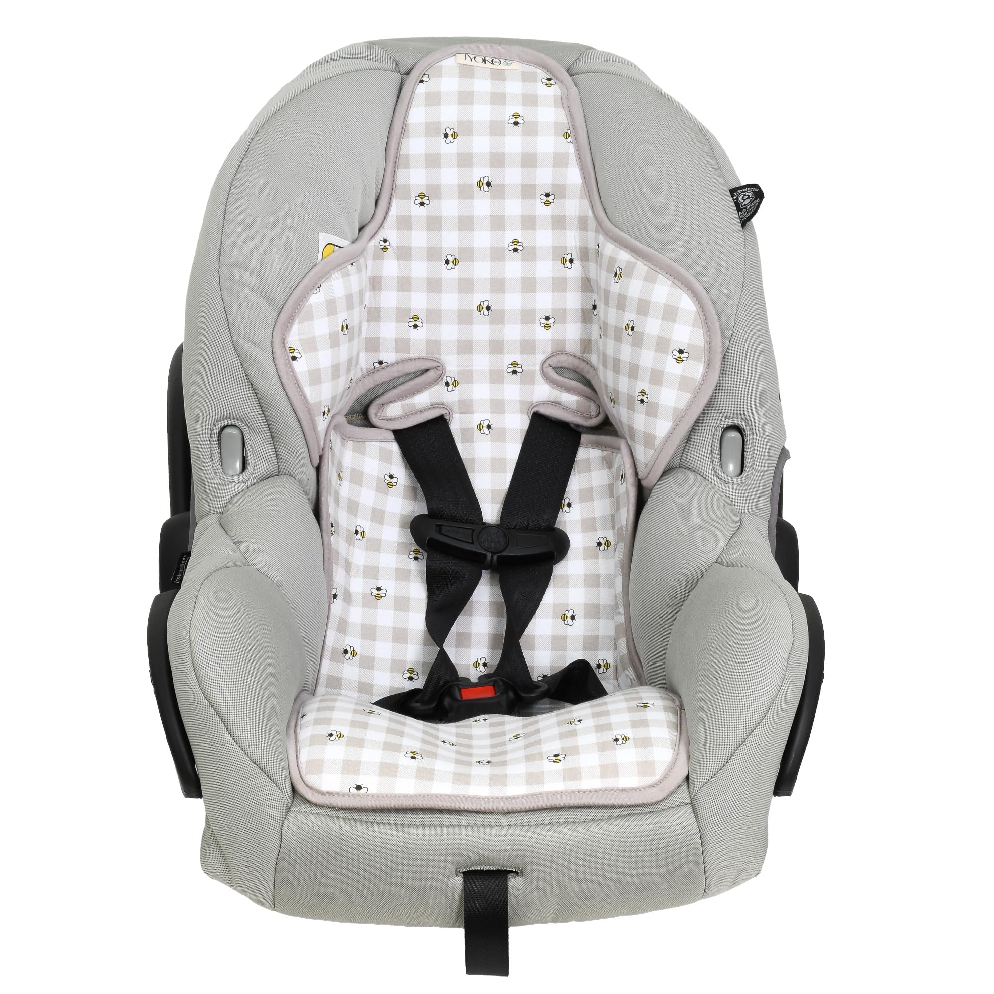 JYOKO Kids Coussin de siège pour siège Auto Taille 0,1,2,3 Matelassée Universal en Coton (Picnic Vichy, Grupo 0-1)