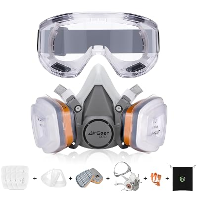 AirGearPro G-500 Reusable Respirator Mask with A1P2 Filters | Anti-Dust Mask Ideal for Painting, Woodworking, Construction, Sanding, Spraying, Chemicals, DIY etc
