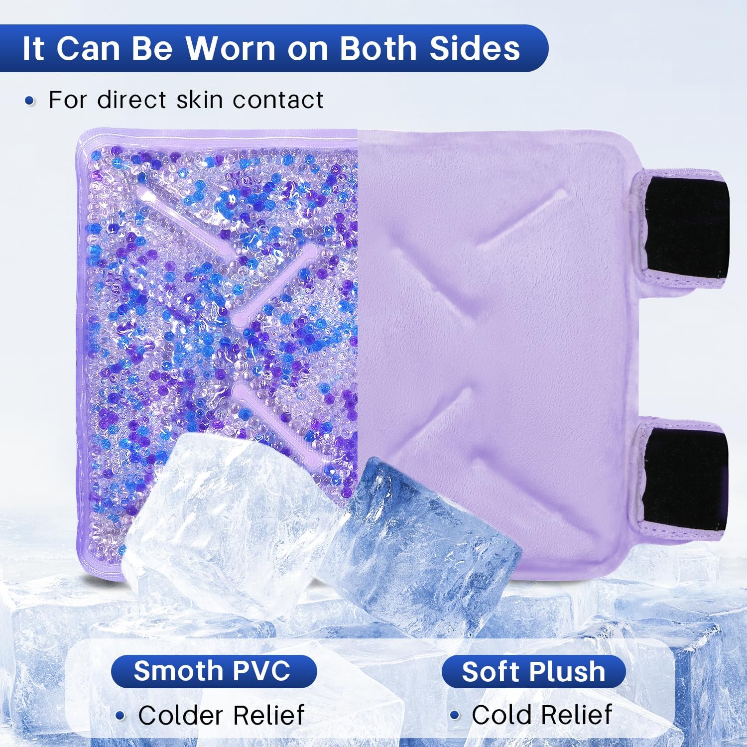 Knee Ice Pack Wrap for Pain Relief, Reusable Gel Cold Compress Therapy