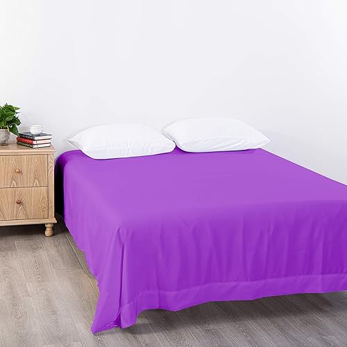 Vista 88 de BEDSUM Sábana encimera de microfibra tamaño individual, de lujo, 1800 hilos, resistente a las arrugas y a la decoloración, color blanco