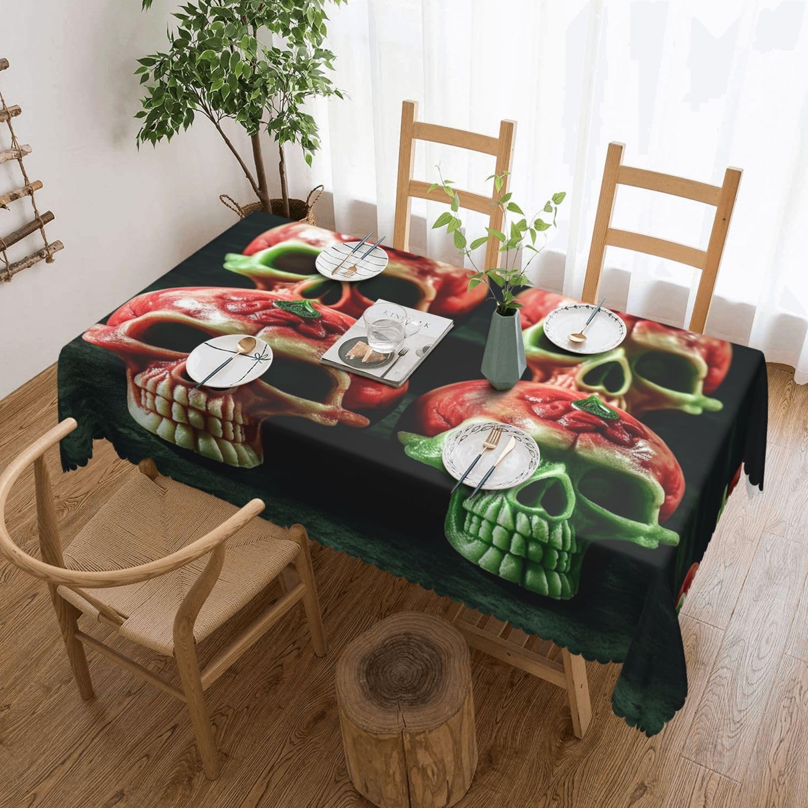 Nappe d'extérieur pour table rectangulaire carrée au fini imprimé pastèques