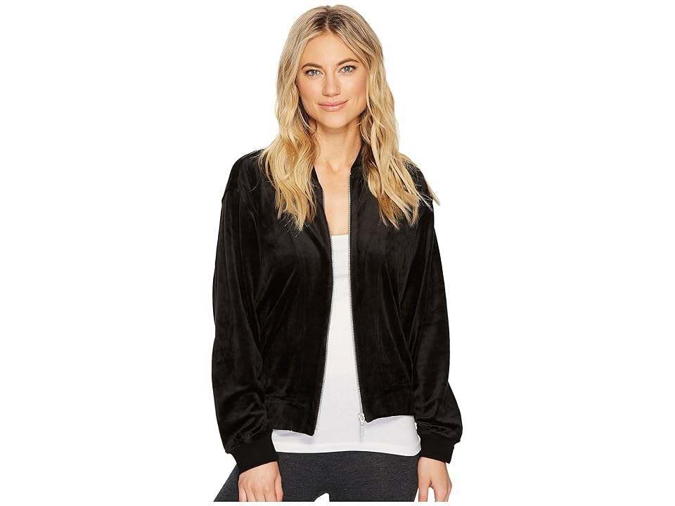 

Natori Luxe Velour Jacket (Black) Women's Pajama