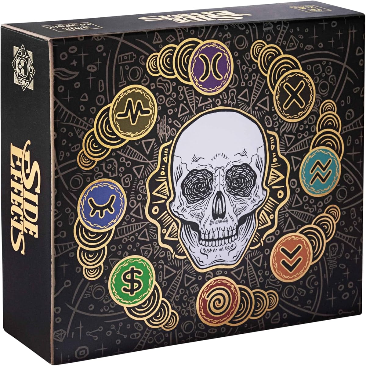 Efectos secundarios de los juegos Pillbox, toma estratégica ese juego de cartas de terapia | Medicamentos, cartas de trastornos e interacción caótica, elegante juego de arte para 2 a 8 jugadores mayores de 14 años, tiempo de juego de 10 a 30 minutos