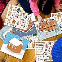 Vista 4 de Haz una casa de jengibre pegatinas-30 piezas DIY hacer tu propia casa de jengibre calcomanías de Navidad para niños pequeños actividades de Navidad